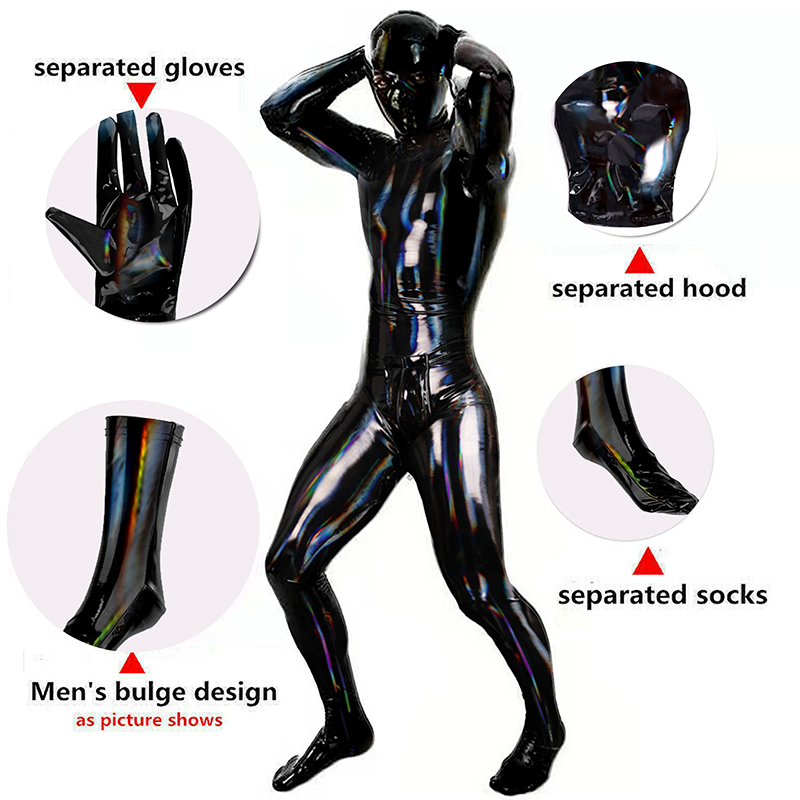 Wetsuit Men - Mens Sexy PVC Leather Catsuit Latex