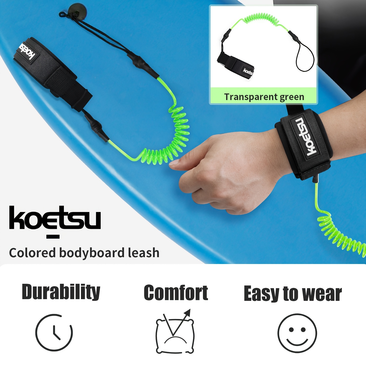 KOETSU Bodyboard Leash, 5mm TP - Surfboard Leash 评论和价格