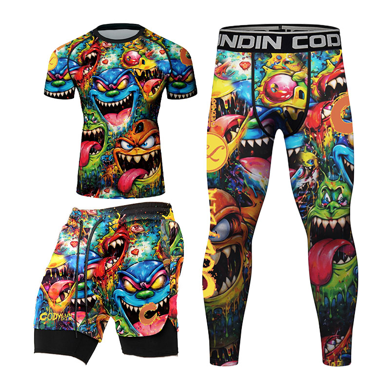 3D Colorful Monster Graffiti M - Rash Guard 评论和价格
