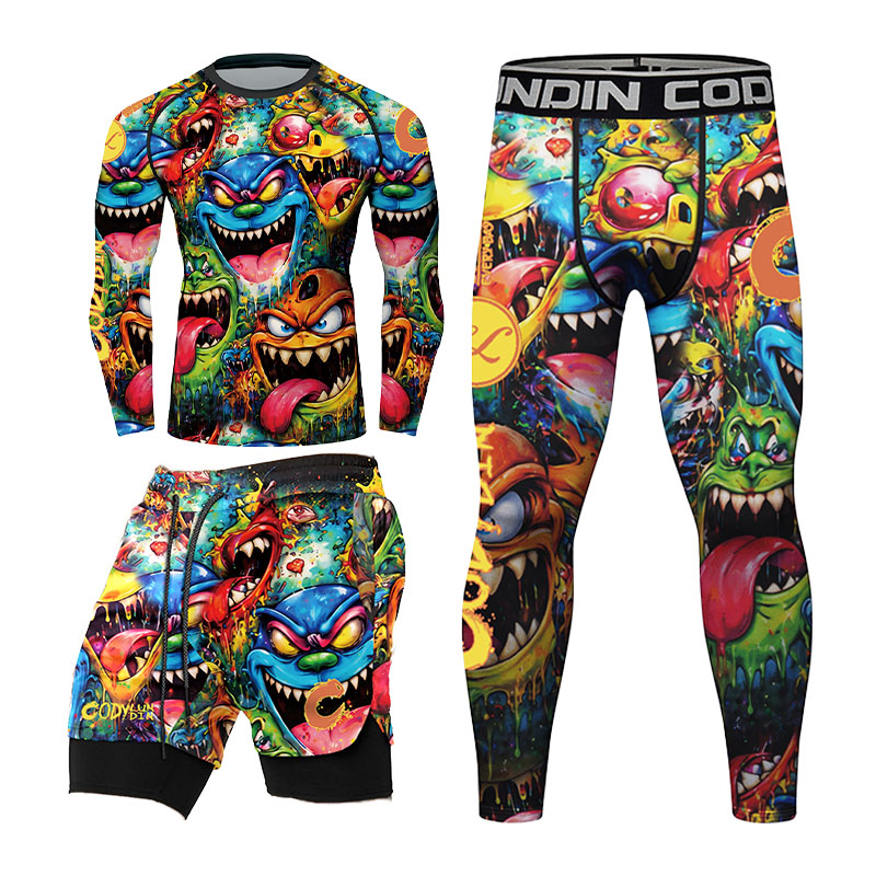 3D Colorful Monster Graffiti M - Rash Guard 评论和价格