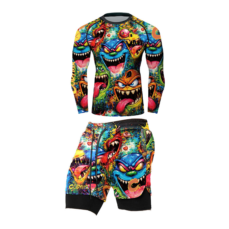 3D Colorful Monster Graffiti M - Rash Guard 评论和价格