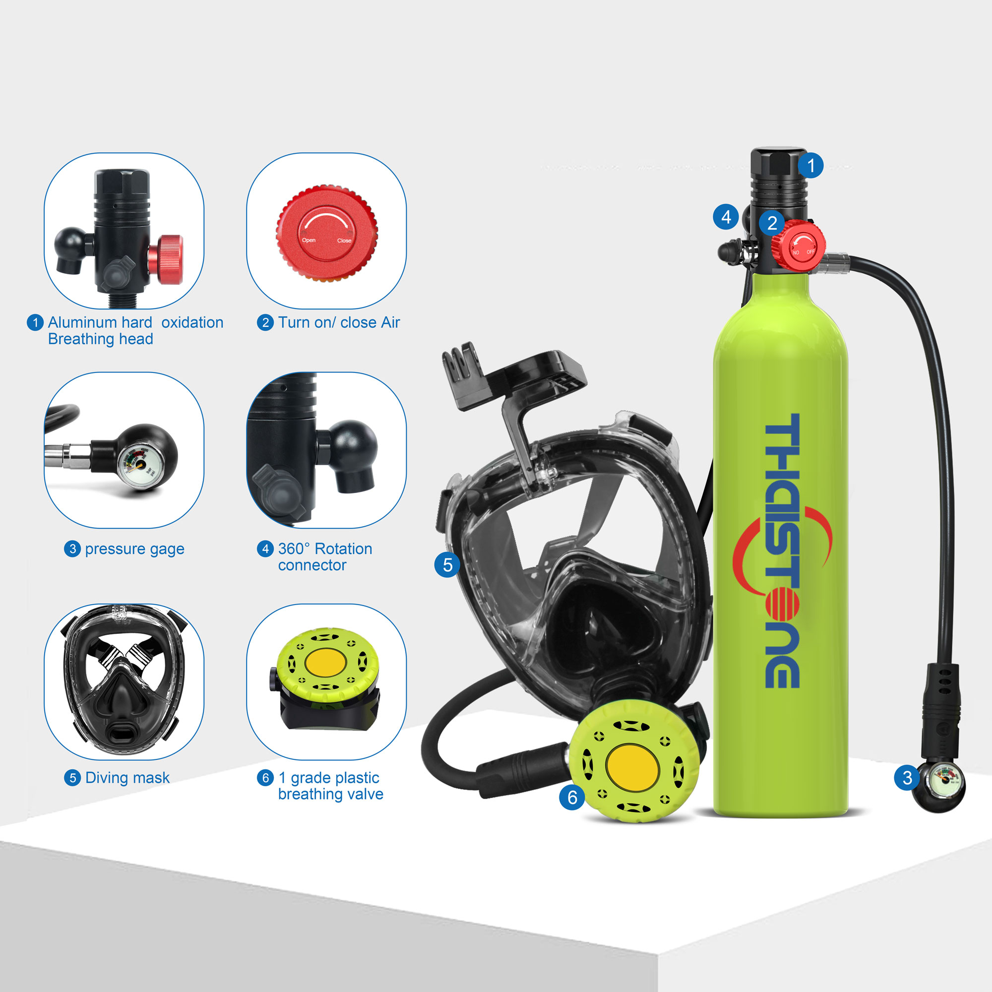 THAISTONE 1L Scuba Oxygen Tank - Diving Mask 评论和价格