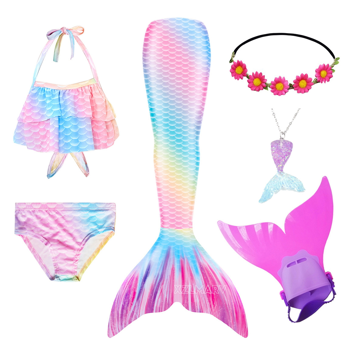 Girls Swimming Mermaid Tail Gi - Flippers Swimming 评论和价格
