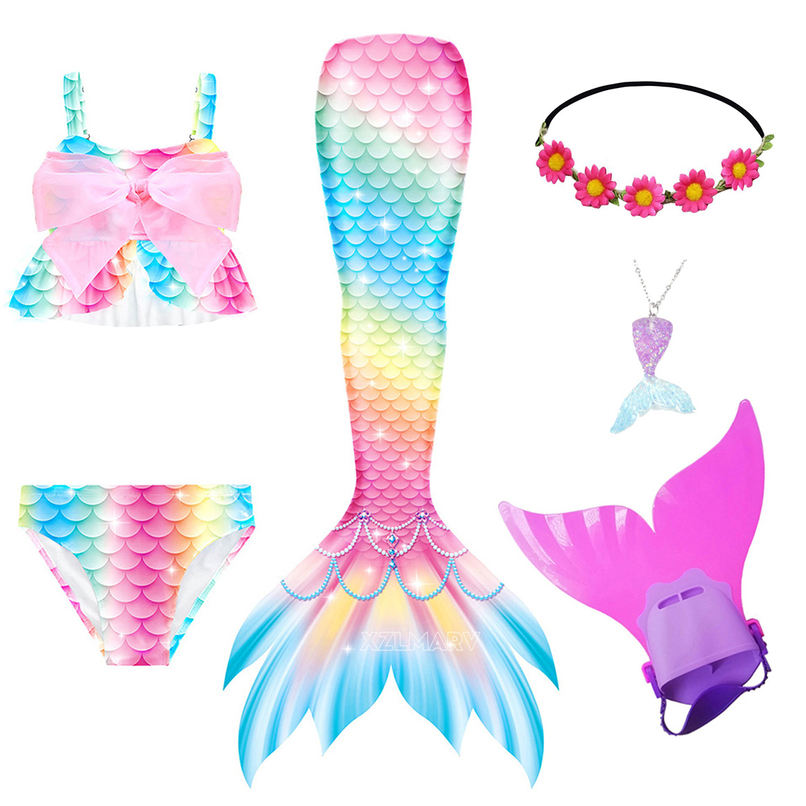 Girls Swimming Mermaid Tail Gi - Flippers Swimming 评论和价格