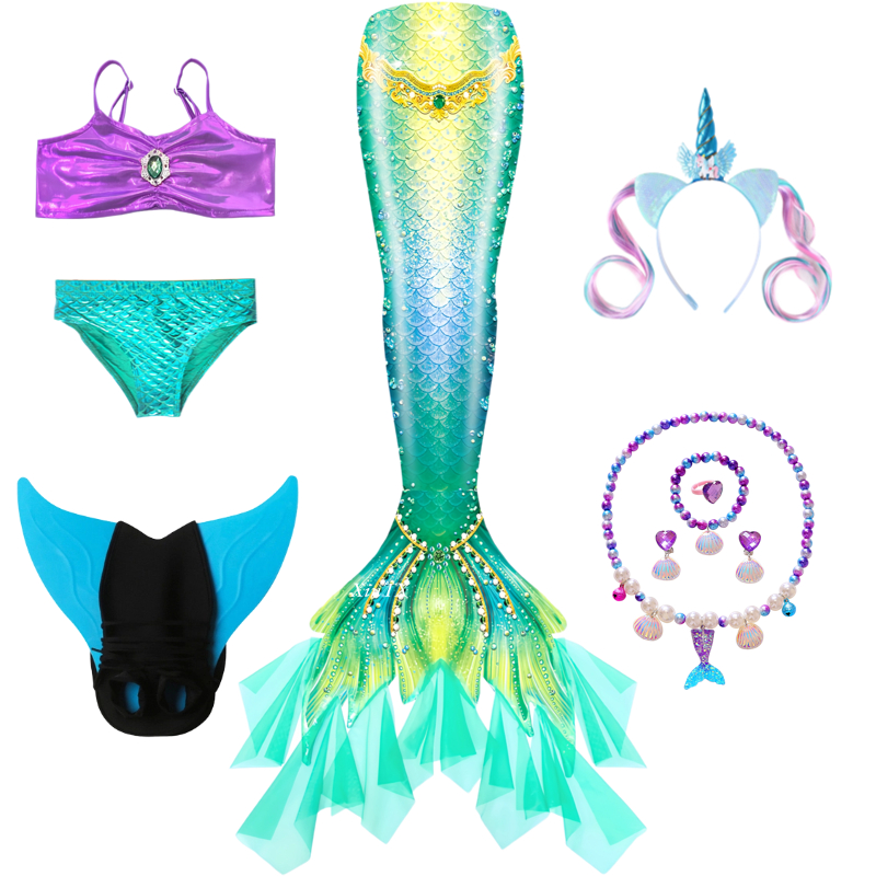 Mermaid Costume for Girl Merma - Swim Fins 评论和价格