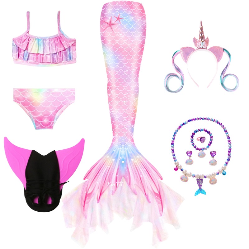 Mermaid Costume for Girl Merma - Swim Fins 评论和价格