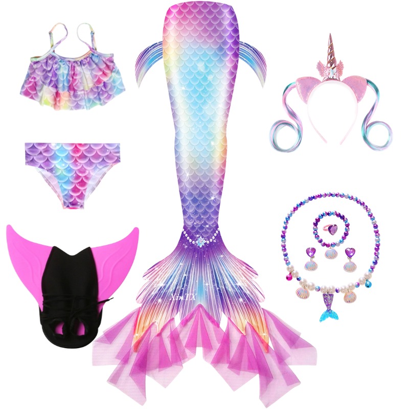 Mermaid Costume for Girl Merma - Swim Fins 评论和价格