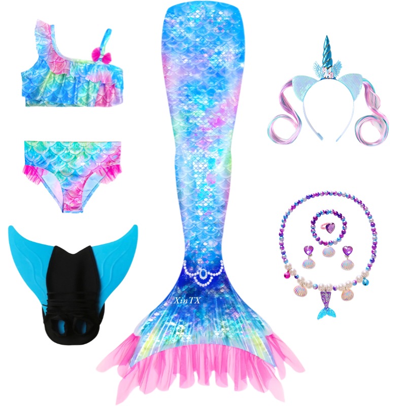 Mermaid Costume for Girl Merma - Swim Fins 评论和价格
