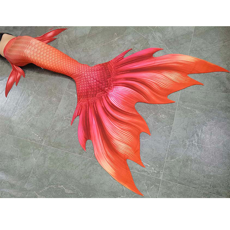 Orange Woman Mermaid Tail Skin - Swim Fins 评论和价格