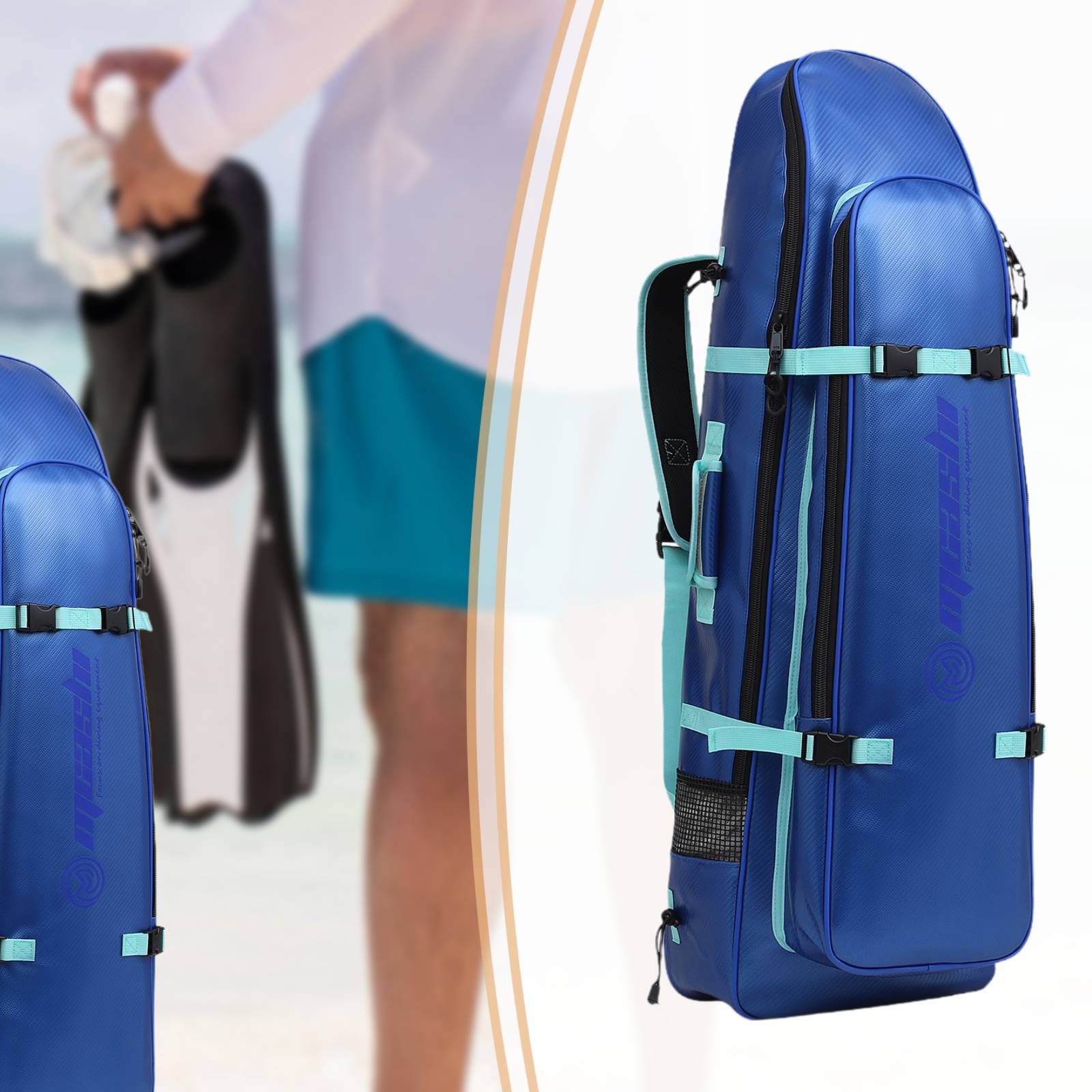Long Fins Bag Portable Scuba D - Flippers Swimming 评论和价格