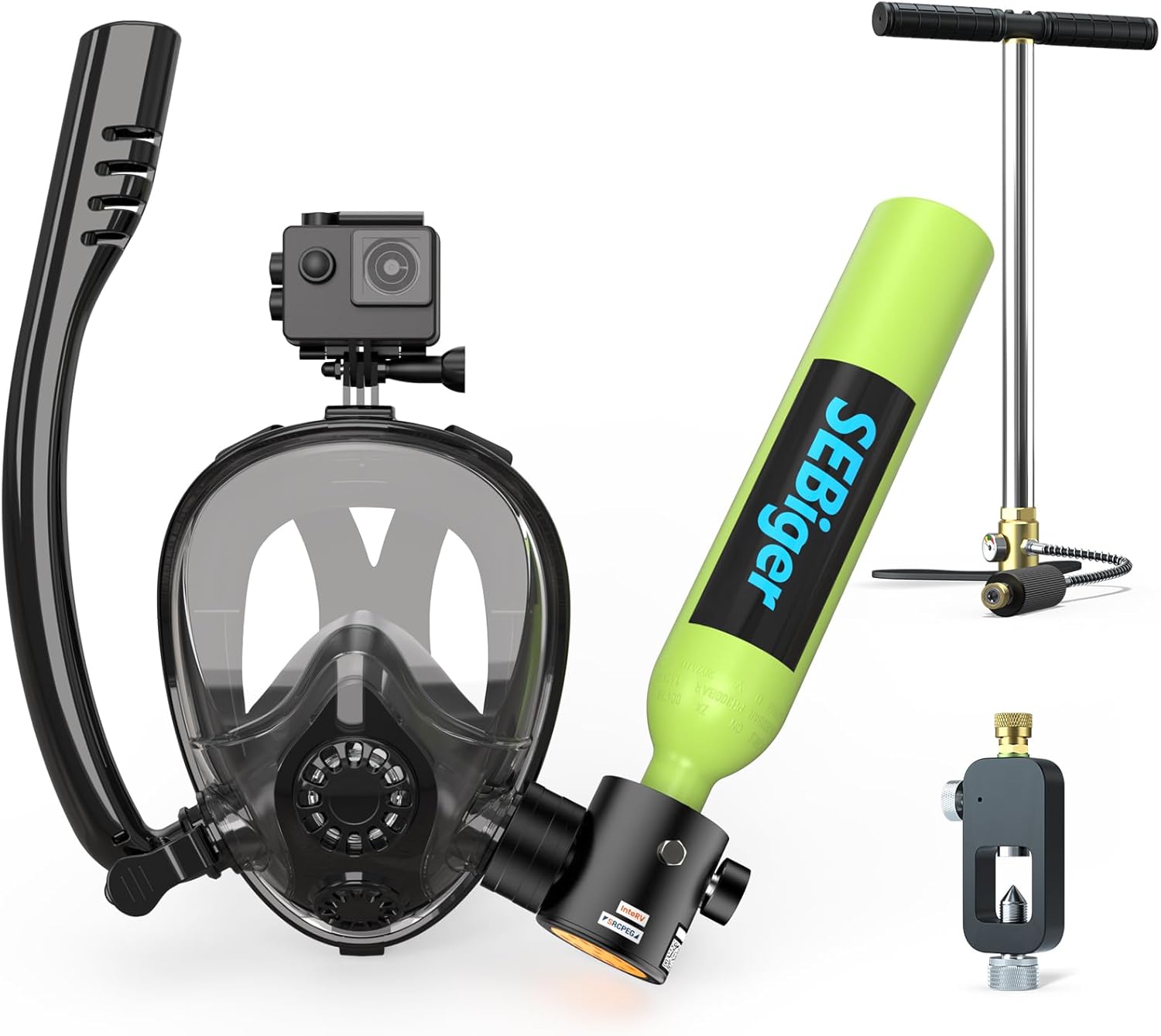 Mini Scuba Tank 0.5L with Full - Snorkel Set 评论和价格