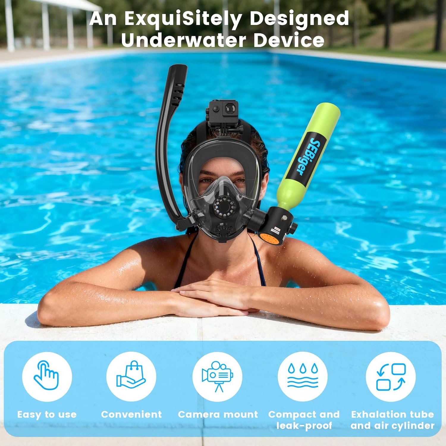 Mini Scuba Tank 0.5L with Full - Snorkel Set 评论和价格