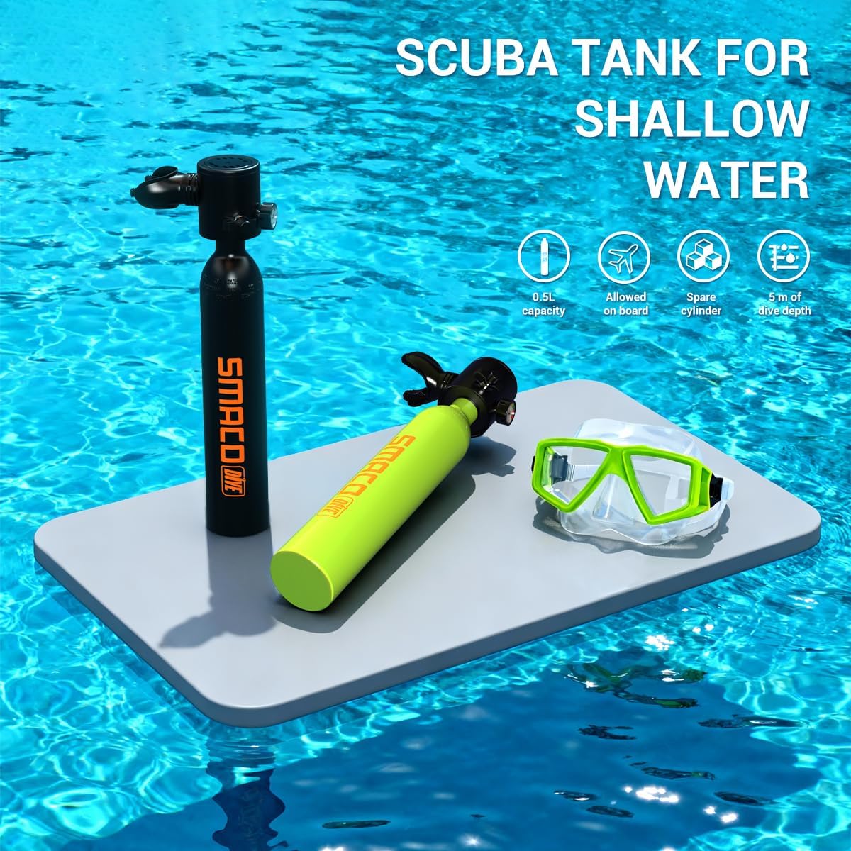 SMACO Mini Scuba Diving Tank S - Snorkel Set 评论和价格